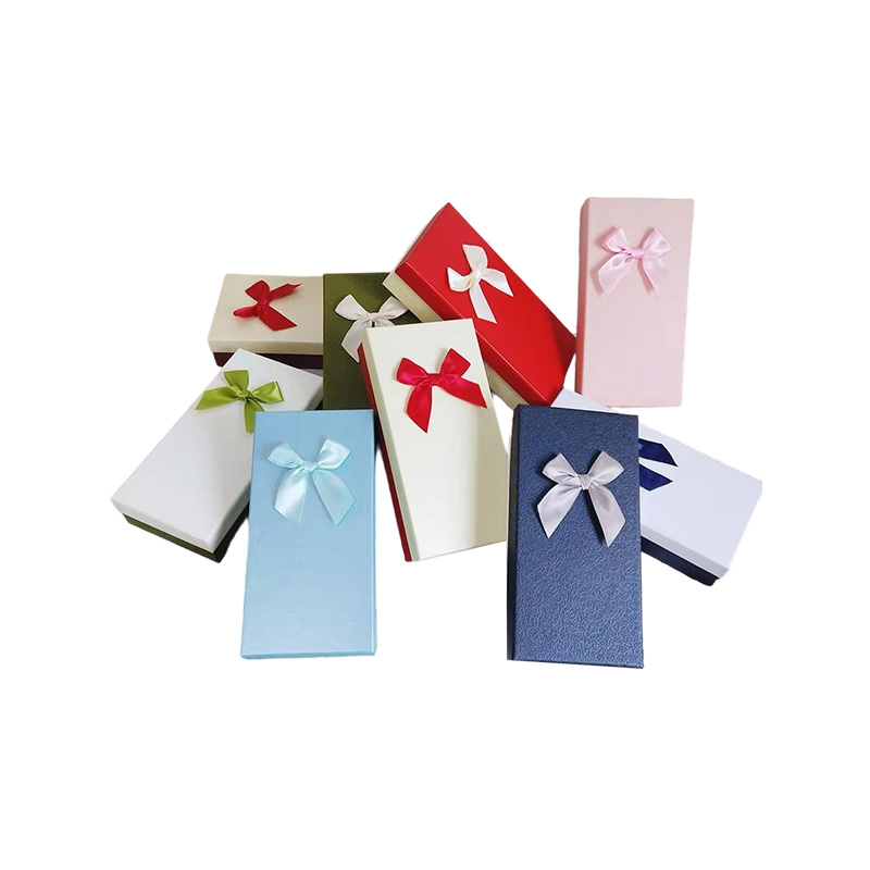Multi-Function Small  Cardboard Gift Box with Bow Ribbon
