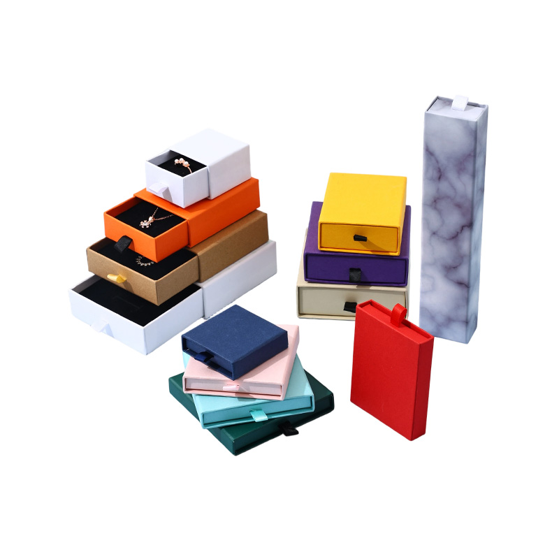 Embossed Cardboard Jewelry Sliding Box for Rings Necklace Bracelet Bangle