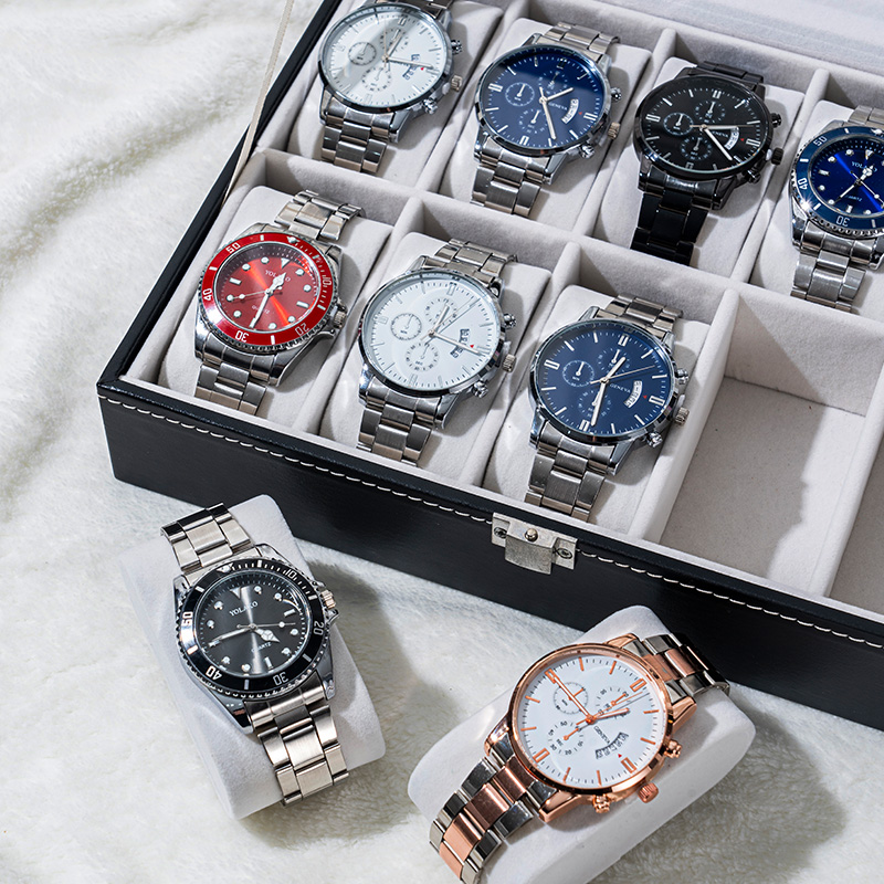 Classic Black PU Leather Watch Storage Organizer