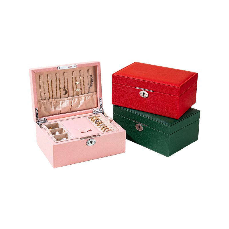 Multifunctional Double Layer PU Leather Jewelry Box