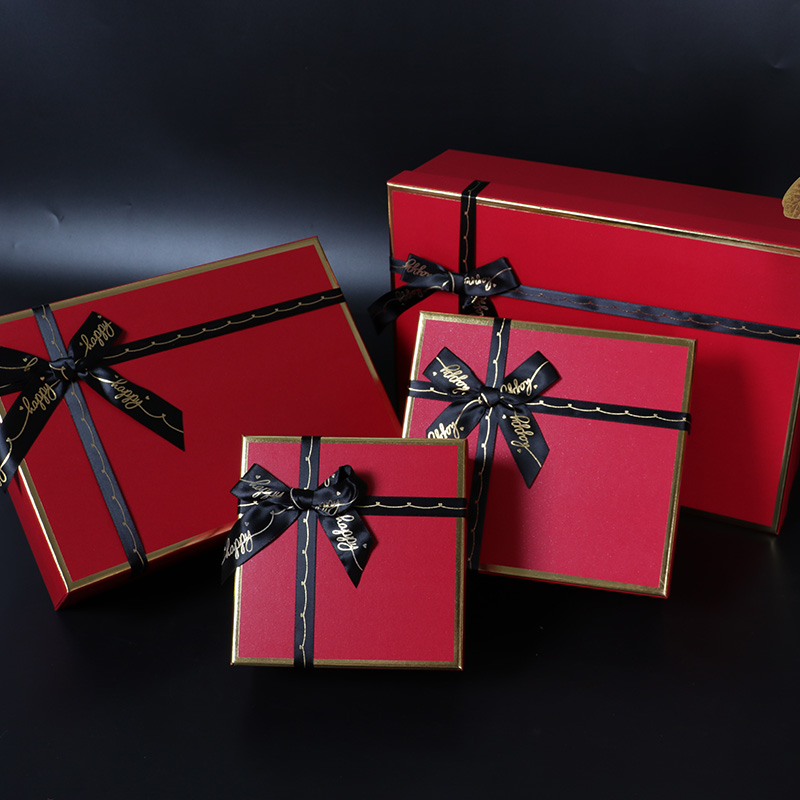 Simple Paperboard Gift Box with Matt Lamination and Ribbon
