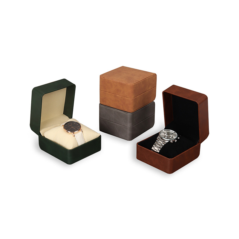 Durable Single Slot PU Leather Watch Display Case