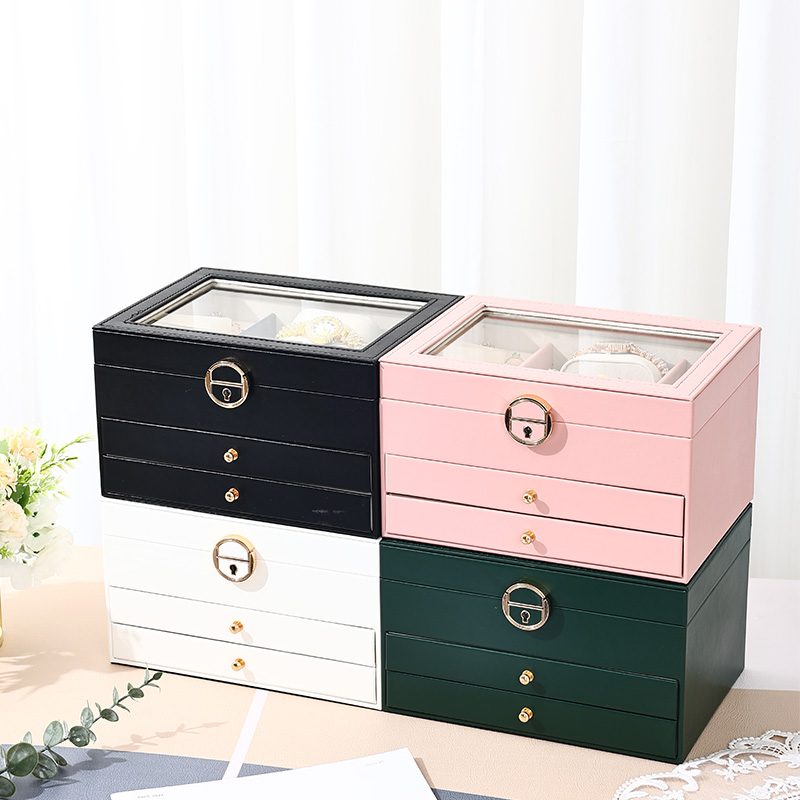 Luxury 3-layer Jewelry Box Desktop Storage Box for Women