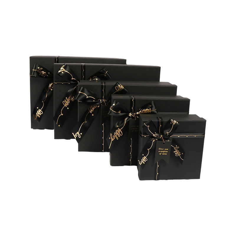 Elegant Perfume Cosmetics Cardboard Gift Box with Ribbon Bow 