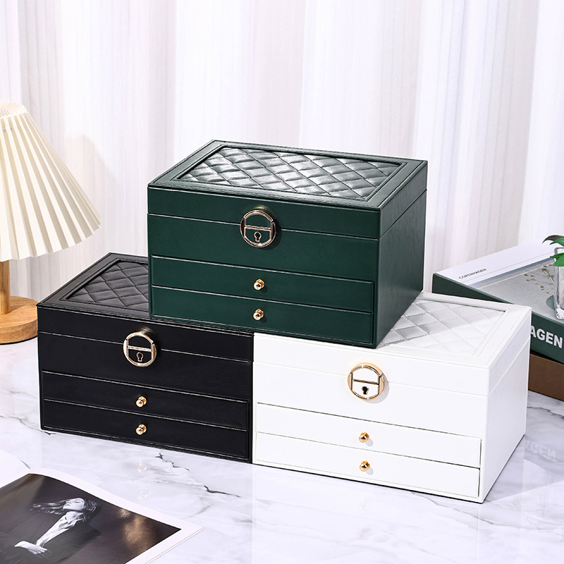 Luxury 3-layer Jewelry Box Desktop Storage Box for Women