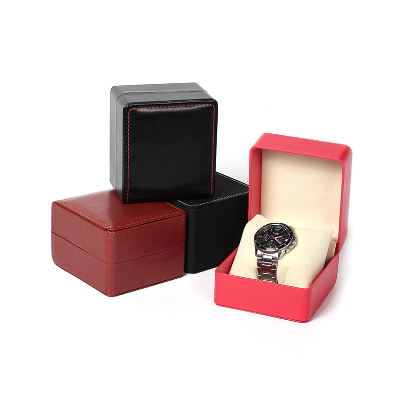 Luxury PU Leather Single Slot Watch Gift Boxes
