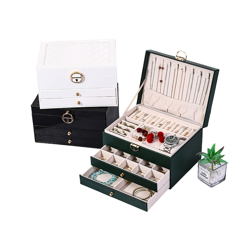 Luxury 3-layer Jewelry Box Desktop Storage Box for Women