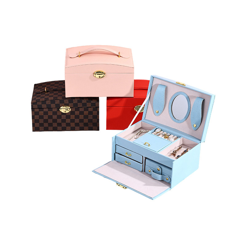 Vintage Lockable Jewelry Drawer Organizer for Rings Earrings Necklaces