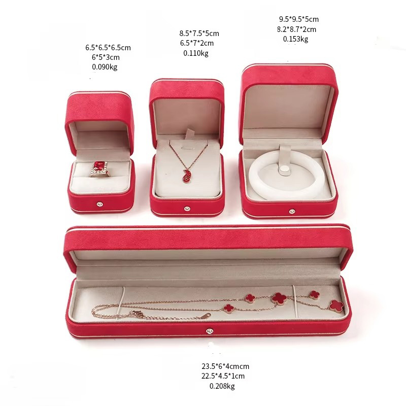 Rectangle Four-Color Gold Foil Velvet Rigid Jewelry Packaging Box