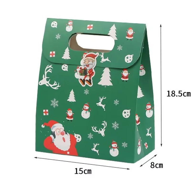 Christmas Cartoon Design Coated Paper Candy Tote Bag with Handle