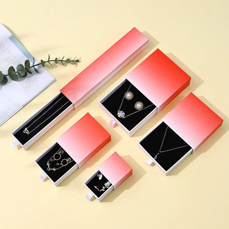 Luxury Glitter Art Paper Rigid Drawer Gift Box for Jewelry 