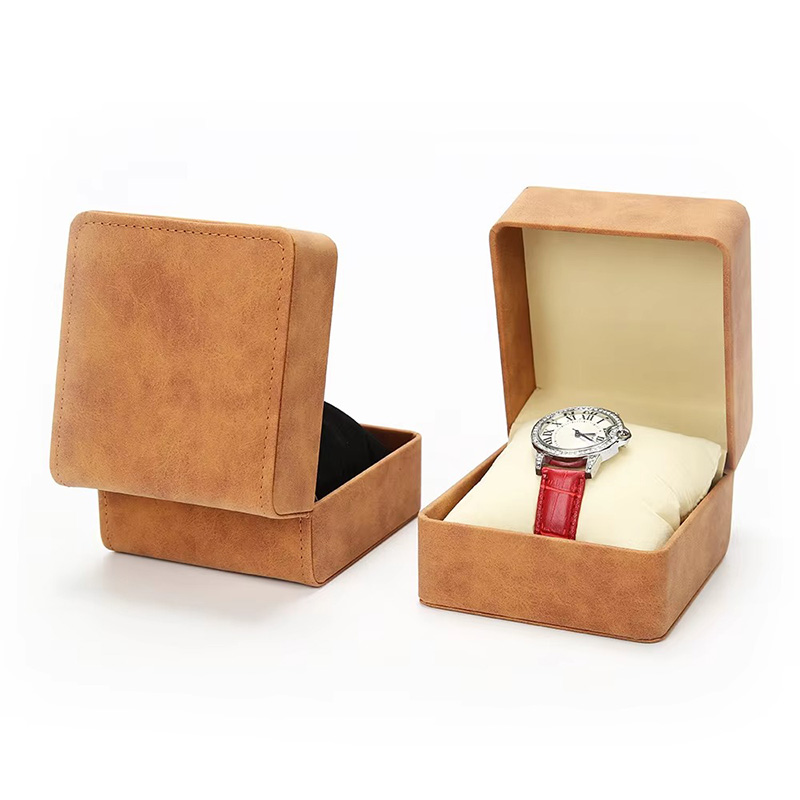 Durable Single Slot PU Leather Watch Display Case