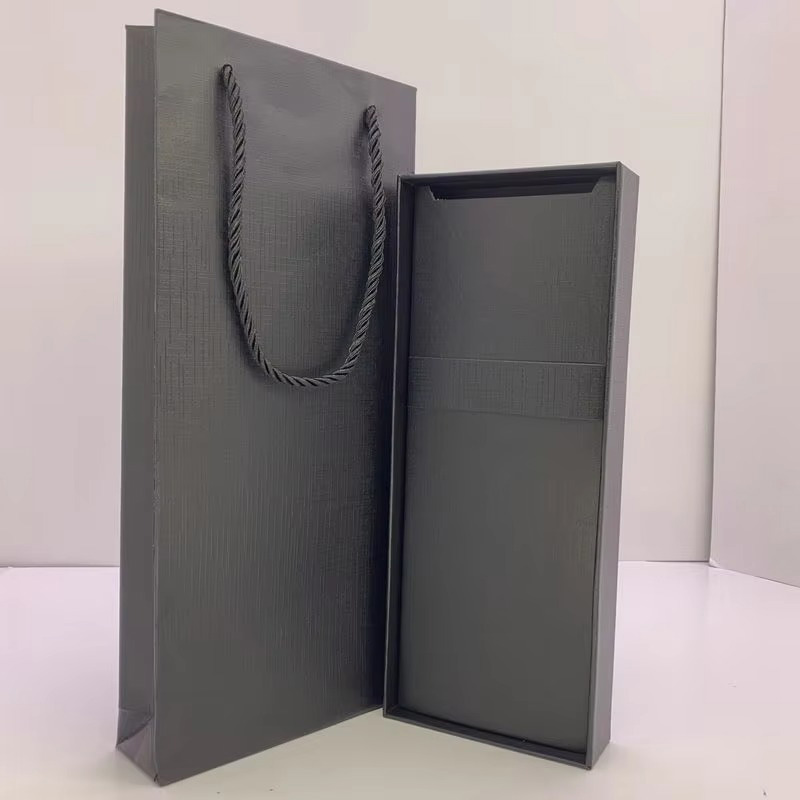 Rectangle Tie Paper Gift Box with Carry Bag