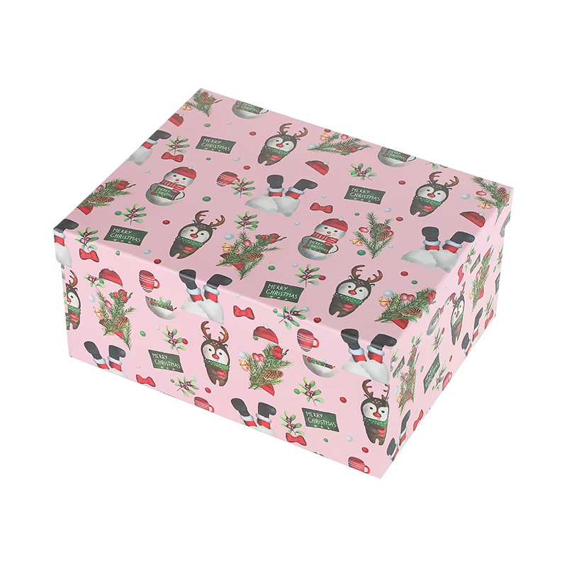 Christmas Printed Gift Box Set with Lids for Presents
