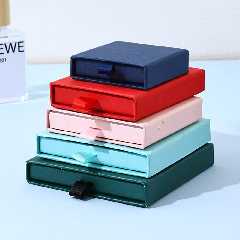 Embossed Cardboard Jewelry Sliding Box for Rings Necklace Bracelet Bangle