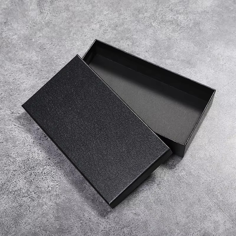 Black Texture Paper Wallet Belt Packaging Box