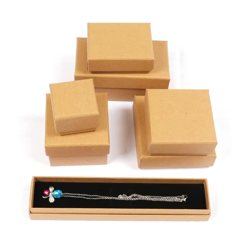 Kraft Paper Multiple Sizes Embossing Matt Lamination Jewellery Boxes