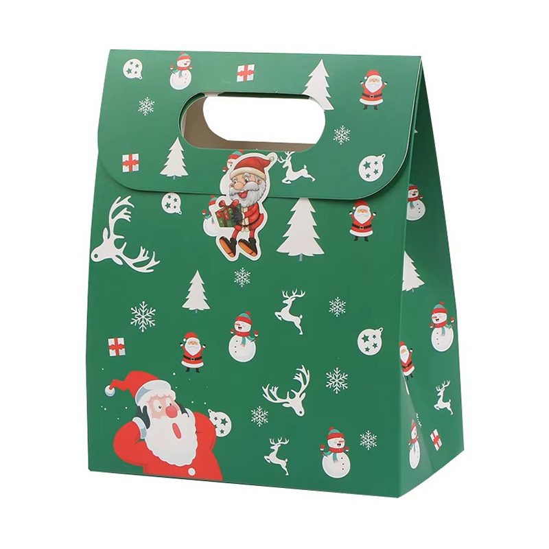 Christmas Cartoon Design Coated Paper Candy Tote Bag with Handle