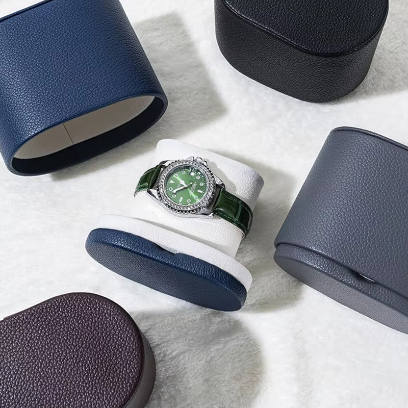 Single Roll PU Leather Travel Watch Case