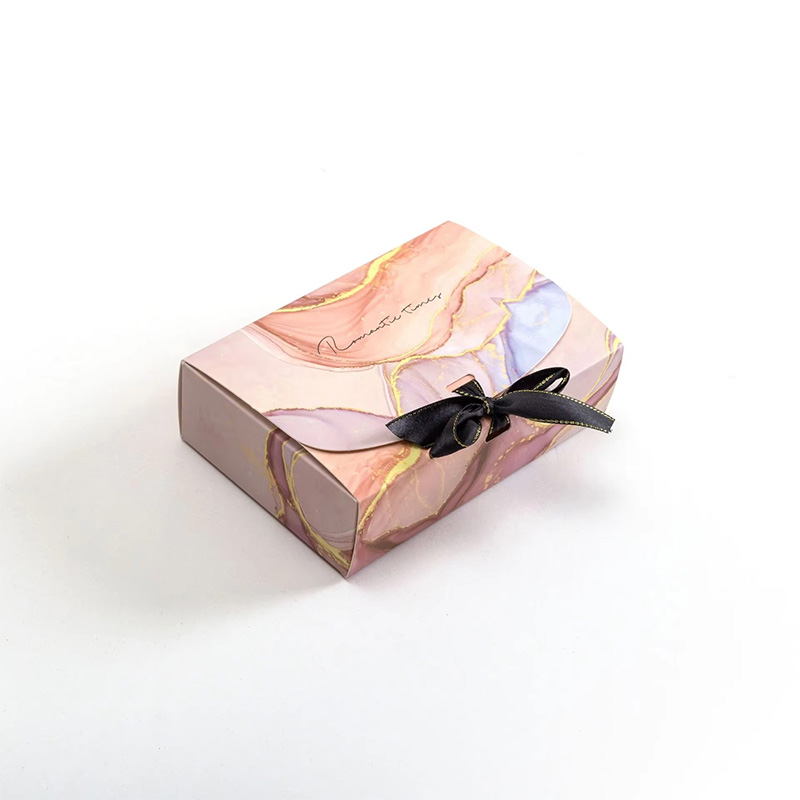 Marble Pattern Cardboard Ribbon Gift Box for Clothing