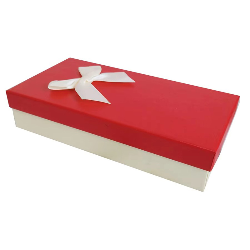 Multi-Function Small  Cardboard Gift Box with Bow Ribbon