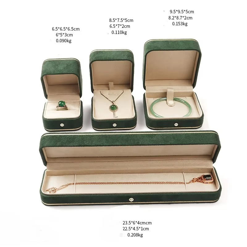 Rectangle Four-Color Gold Foil Velvet Rigid Jewelry Packaging Box