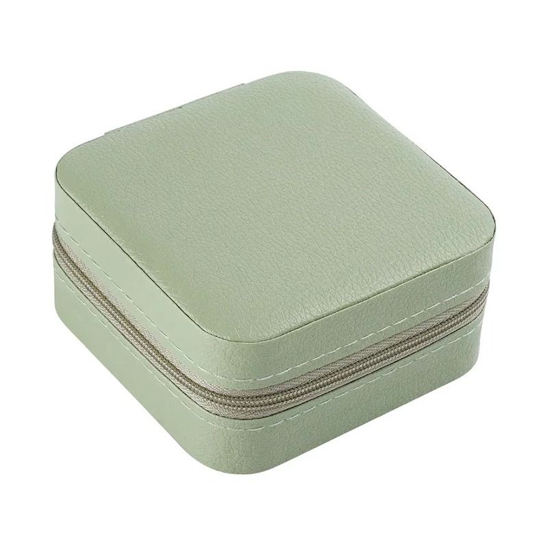 Mini Zipper Portable PU Jewelry Organizer Display Case