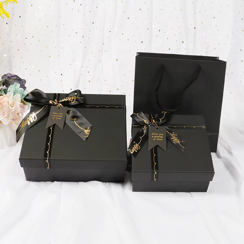 Elegant Perfume Cosmetics Cardboard Gift Box with Ribbon Bow 