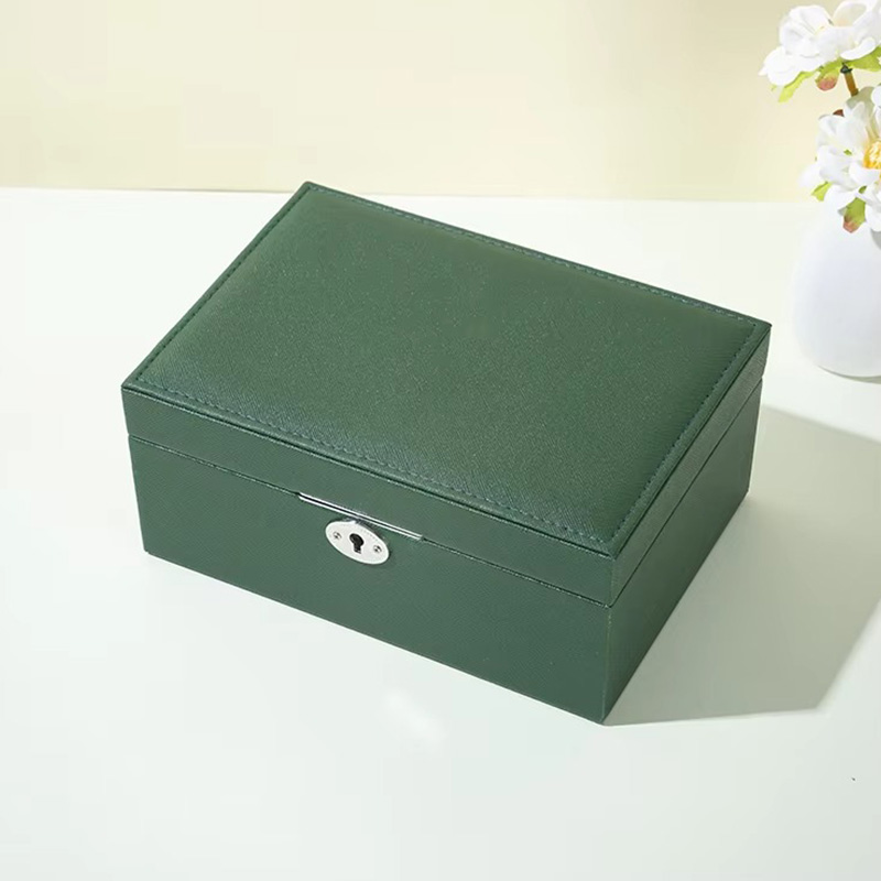 Multifunctional Double Layer PU Leather Jewelry Box