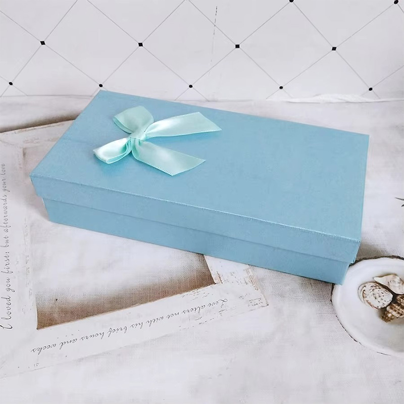 Multi-Function Small  Cardboard Gift Box with Bow Ribbon