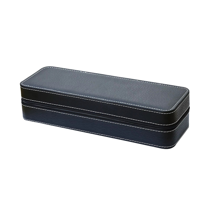 6, 10, 12 Slot Black PU Leather Watch Storage Organizer