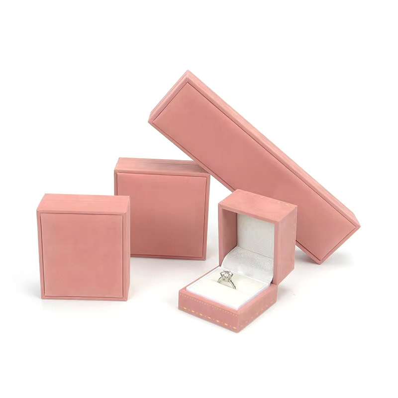 Eco-Friendly Reusable Gold Foil Rigid Velvet Jewelry Boxes