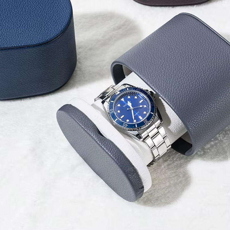Single Roll PU Leather Travel Watch Case