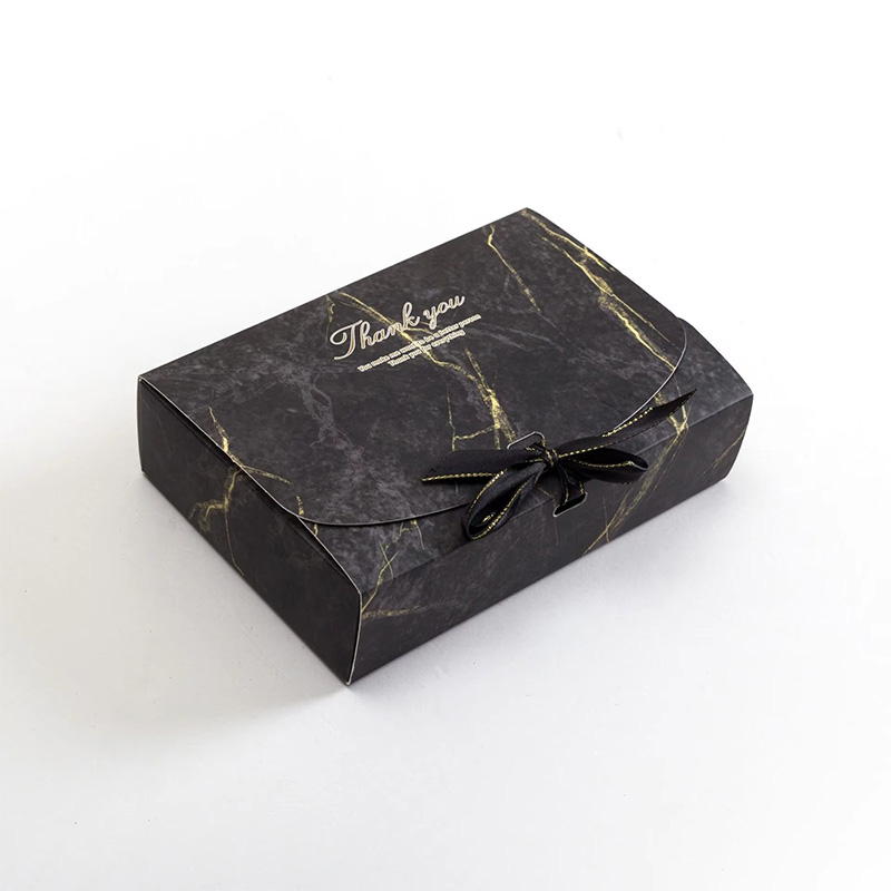 Marble Pattern Cardboard Ribbon Gift Box for Clothing