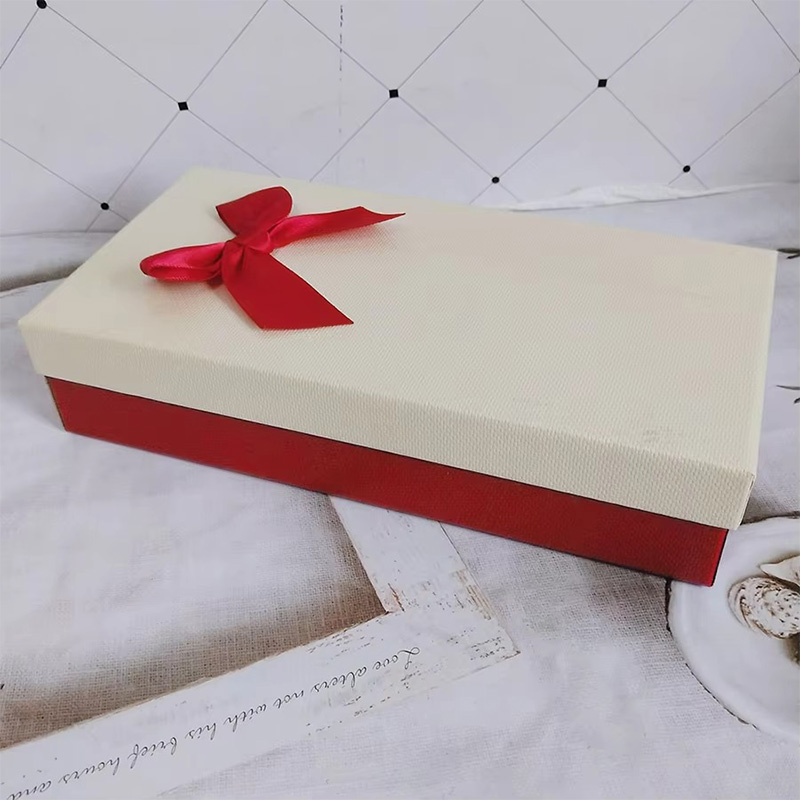 Multi-Function Small  Cardboard Gift Box with Bow Ribbon