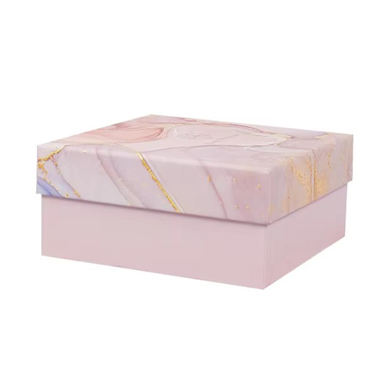 Marble Pattern Gold Foil logo Creative Gift Box with Gift Bag