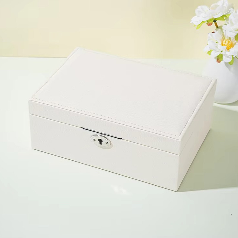 Multifunctional Double Layer PU Leather Jewelry Box