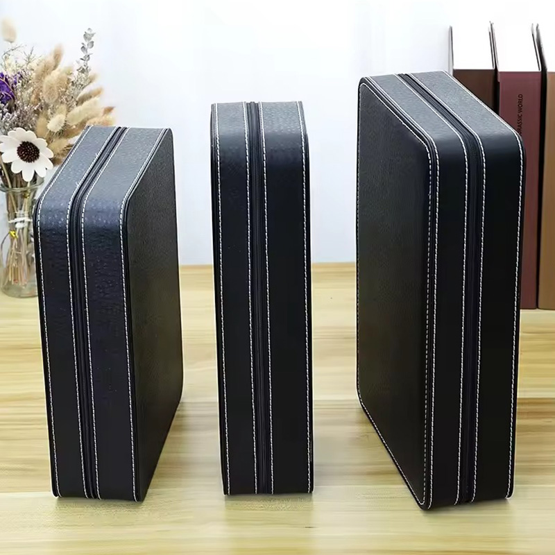6, 10, 12 Slot Black PU Leather Watch Storage Organizer