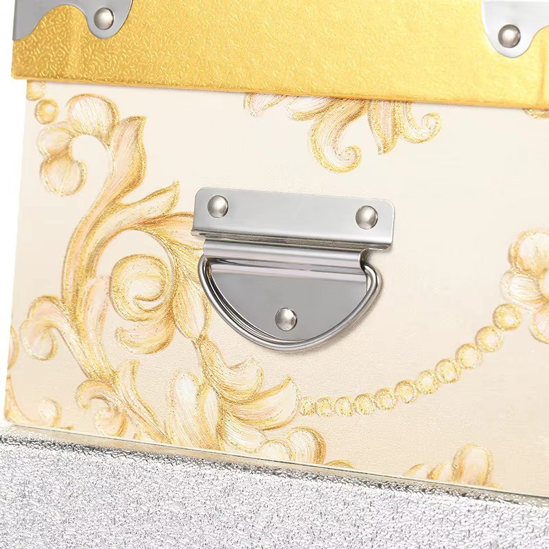 Waterproof Decorative Cardboard Storage Box Set  with Handles Lid