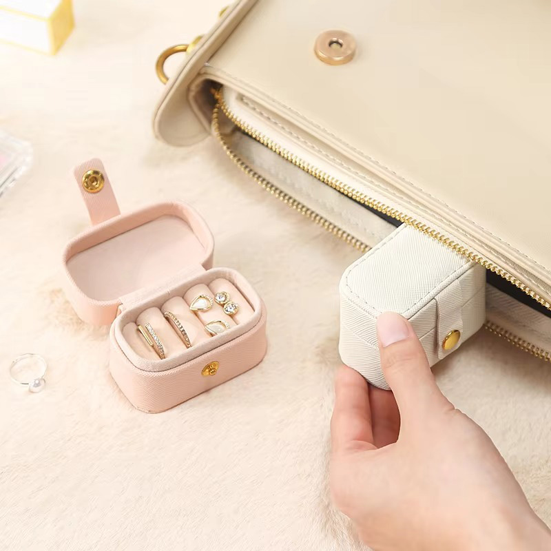 Small Travel Jewelry Storage Holder Box for Ring Earrings