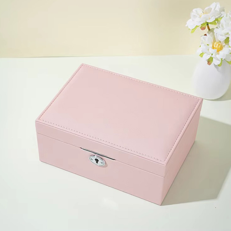 Multifunctional Double Layer PU Leather Jewelry Box