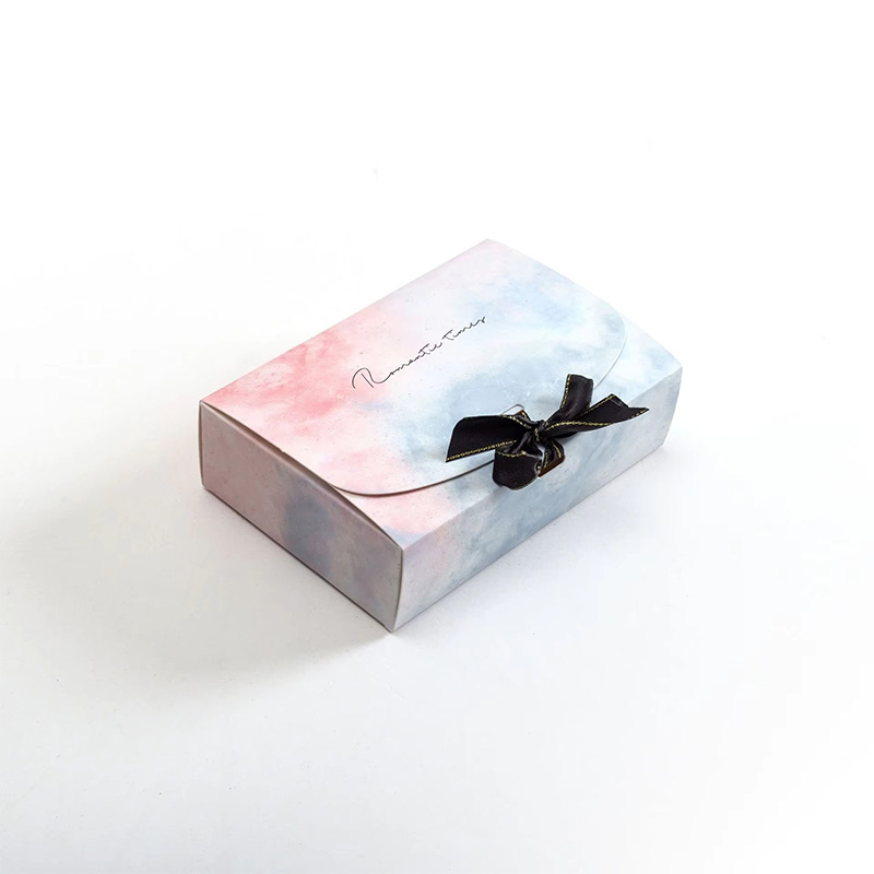 Marble Pattern Cardboard Ribbon Gift Box for Clothing
