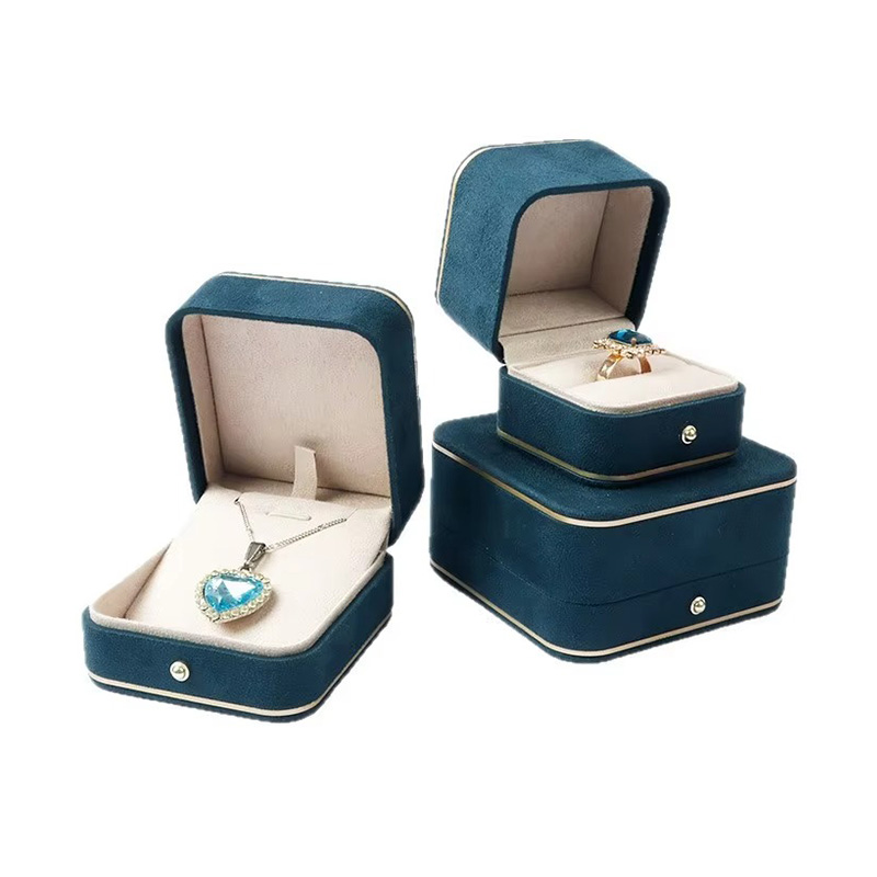 Rectangle Four-Color Gold Foil Velvet Rigid Jewelry Packaging Box