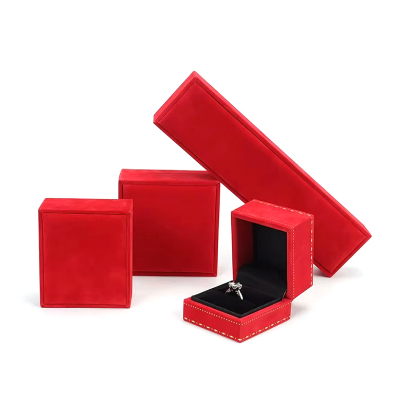 Eco-Friendly Reusable Gold Foil Rigid Velvet Jewelry Boxes
