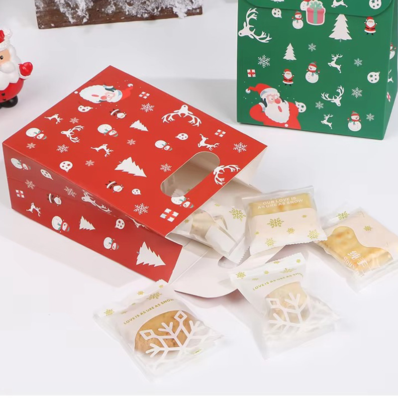 Christmas Cartoon Design Coated Paper Candy Tote Bag with Handle