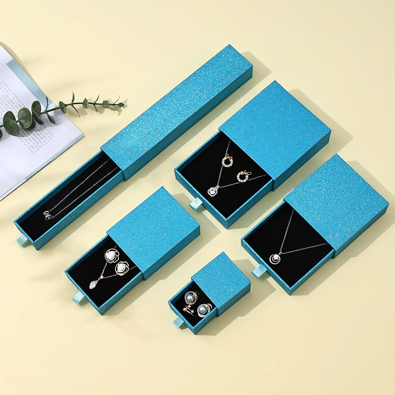 Luxury Glitter Art Paper Rigid Drawer Gift Box for Jewelry 