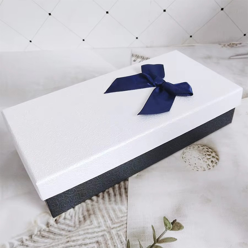 Multi-Function Small  Cardboard Gift Box with Bow Ribbon