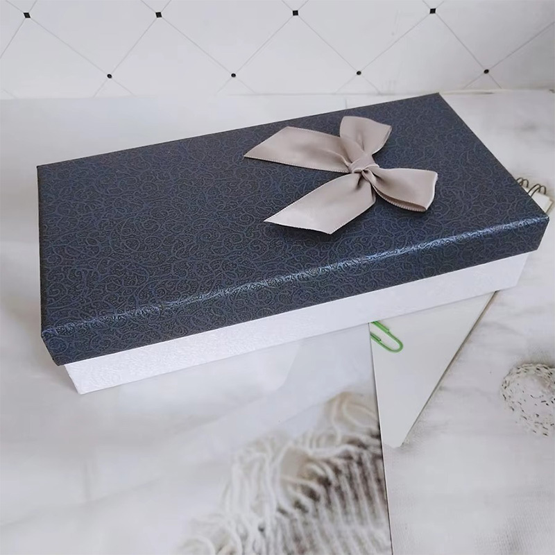 Multi-Function Small  Cardboard Gift Box with Bow Ribbon
