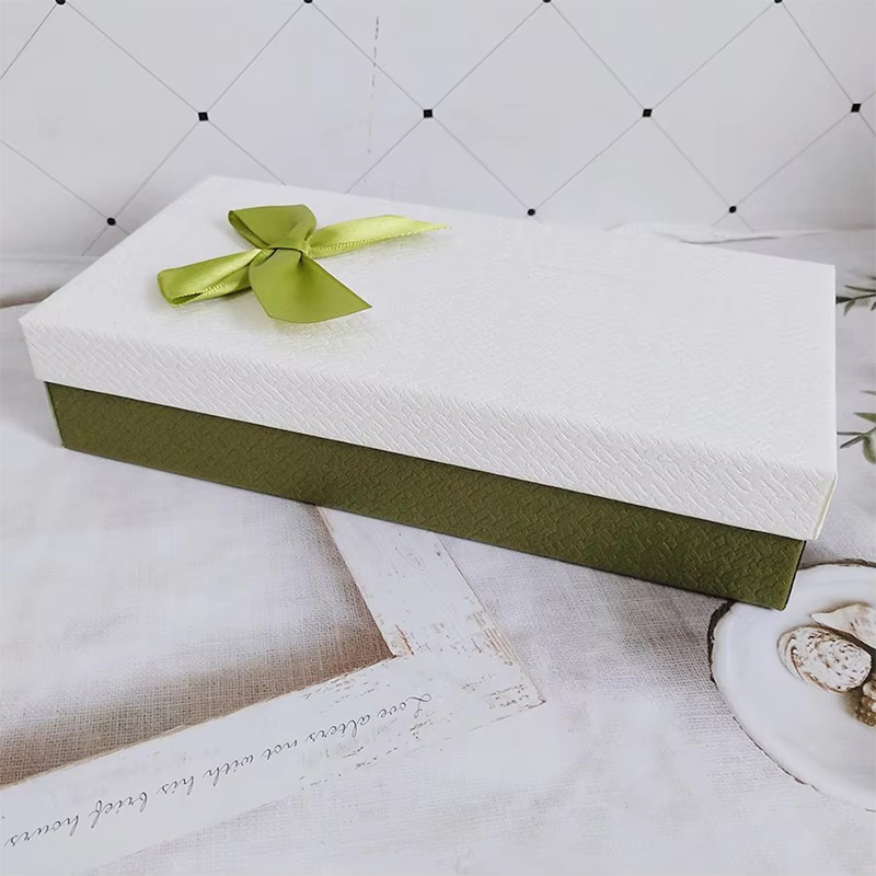 Multi-Function Small  Cardboard Gift Box with Bow Ribbon